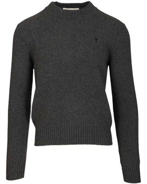 Ami Paris Ami De Coeur Rundhals-Pullover - Schwarz