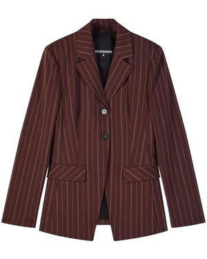 Patrizia Pepe Jassen ,Bruin ,Leer Pinstripe Blazer - Paars