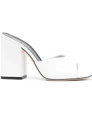Paris Texas Heeled Mules - White