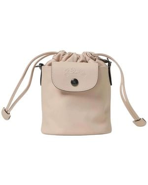 Longchamp Tassen ,Leer Leren Tas Met Handvat - Naturel