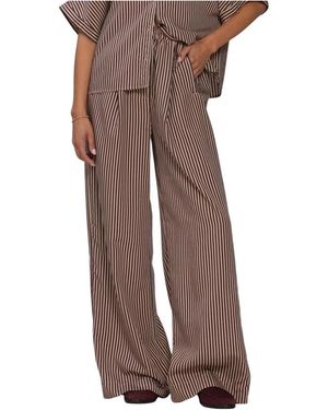 By-Bar Broeken Celin Stripe Pants - Bruin