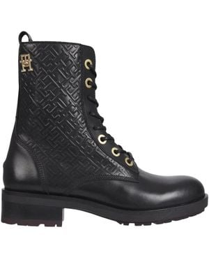 Tommy Hilfiger Lace-Up Boots - Black