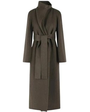 KHAITE Belted Coats - Marrone