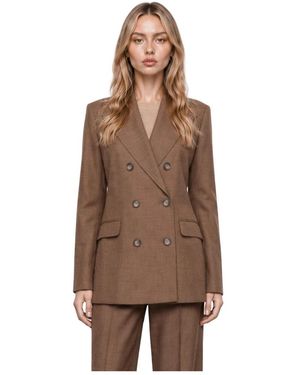 Kocca Jassen ,Bruin ,Leer Dubbelrijige Blazer