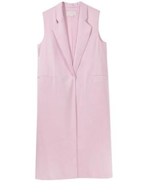 Genny Rosa Satin Langes Weste - Pink