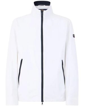Paul & Shark Jassen ,Wit ,Polyester Lichtgewicht Jack Met Rits Aan De Voorkant