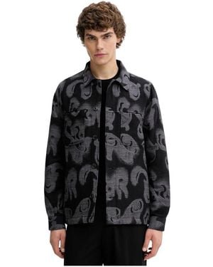 Paul Smith Gemusterte Hemdjacke Mit Brusttasche - Schwarz