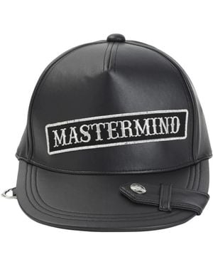 MASTERMIND WORLD Kunstleder-Cap - Schwarz