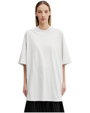 Rick Owens Tops ,Wit ,Katoen Jumbo T-Shirt