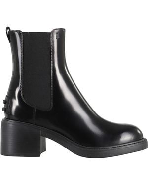 Tod's Schwarzer Elastischer Stiefelette Mit Ösen