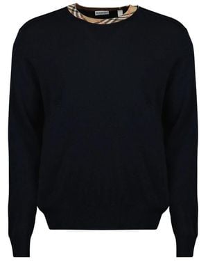 Burberry Round-Neck Knitwear - Blue