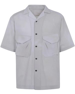 Ziggy Chen Shirt Met Grote Zak Korte Mouwen - Grijs