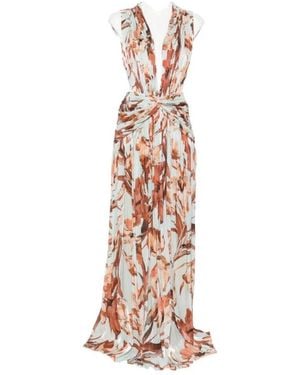 Costarellos Fayla Draped Plated Gown - Mehrfarbig