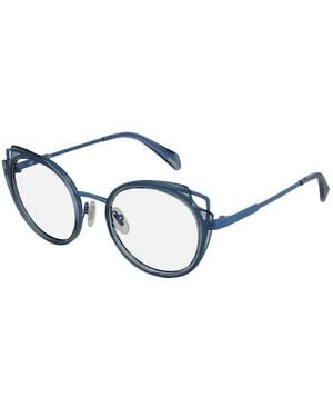 Police Blaue Metallrahmenbrille Mit Jeans-Zifferblatt