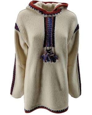 Etro Multicolour Pullover Mit Kapuze Und 3D-Häkeleffekt - Natur