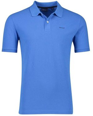GANT Blaues poloshirt mit kurzen ärmeln