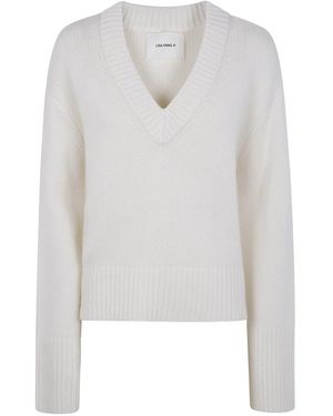 Lisa Yang V-Ausschnitt Pullover Im Aletta Stil - Weiß