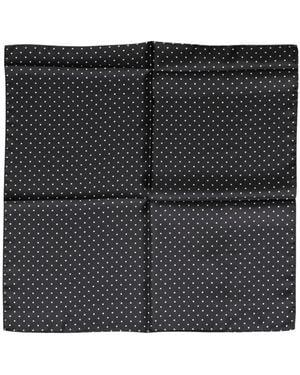 Dolce & Gabbana Accessoires ,Zwart ,Polka Dot Zijden Vierkante Foulard Sjaal