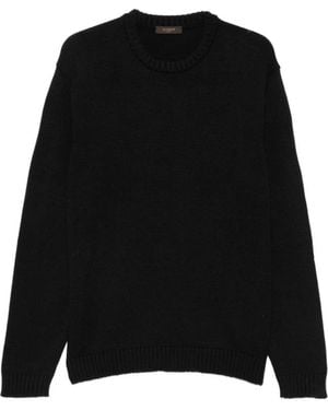 Zanone Round-Neck Knitwear - Noir