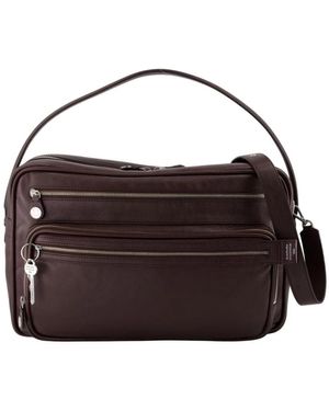 Acne Studios Braune Leder-Schultertasche Mit Top-Griff - Schwarz
