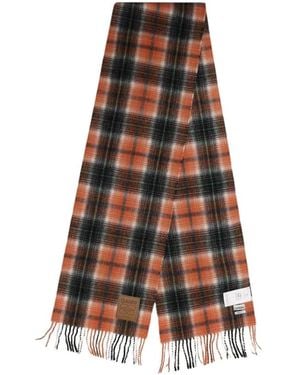 Ganni Accessoires ,Oranje ,Wol Sjaal Van Geruit Wol - Bruin