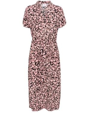 Saint Tropez Kleedjes ,Veelkleurig ,Blanca Sz Ss Jurk - Rood