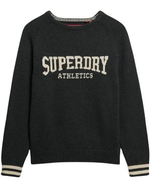Superdry Grauer Print-Strick Für Herbst/Winter - Schwarz