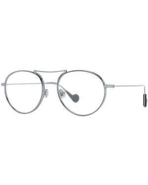 Moncler Accessoires ,Grijs ,Ronde Gunmetal Frame Zonnebril - Metallic