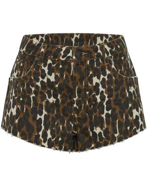 One Teaspoon Shorts cheeky con stampa leopardata marrone