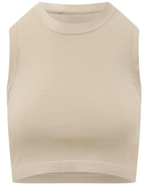 Weekend by Maxmara Tops ,Mouwloze Crop Top - Naturel