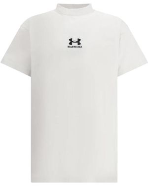 Balenciaga Ikonic Logo Baumwoll T-Shirt - Weiß