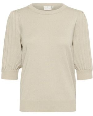 Kaffe Round-Neck Knitwear - Natural