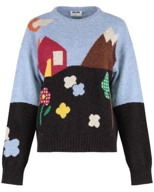 Moschino Round-Neck Knitwear - Blue