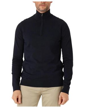 Saint Steve Dunkelblauer Halbzip Pullover - Schwarz