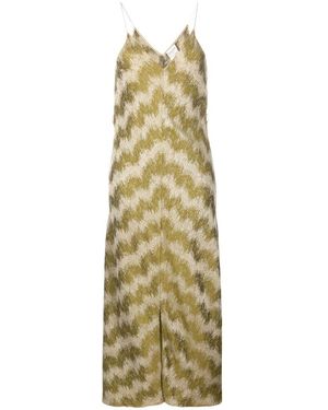 Forte Forte Long printed camisole dress - Mettallic