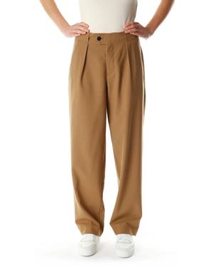 Closed Straight Trousers - Natural