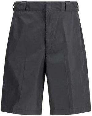 Prada Re-Nylon Bermuda-Shorts Mit Elastischem Bund - Grau