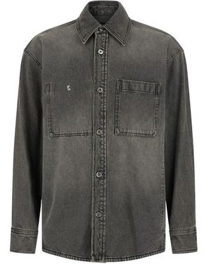 WOOYOUNGMI Overhemden ,Grijs ,Denim Back Logo Denim Shirt