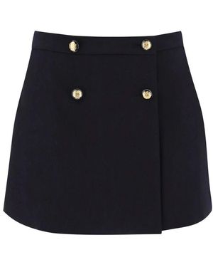 McQueen Gefalteter Mini Rock - Blau