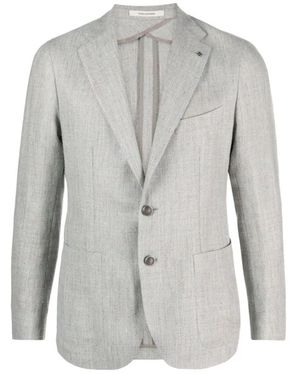 Tagliatore Jassen ,Blauw ,Leer Montecarlo Jas - Grijs