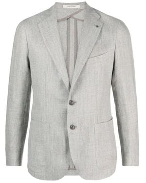 Tagliatore Jassen ,Blauw ,Leer Montecarlo Jas - Grijs
