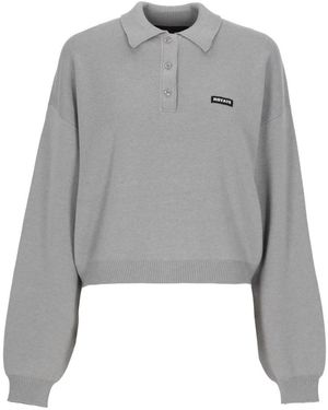 ROTATE BIRGER CHRISTENSEN Truien & Vesten ,Grijs ,Polo Met Drie Knopen