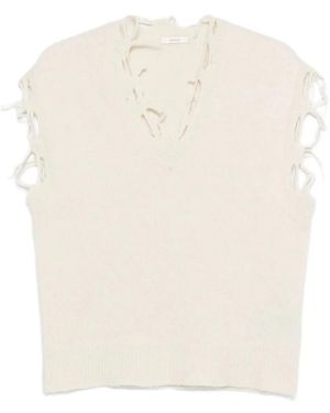 Haikure Sleeveless Tops - Bianco