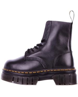 Dr. Martens Leder logo stiefel gummisohle - Lila