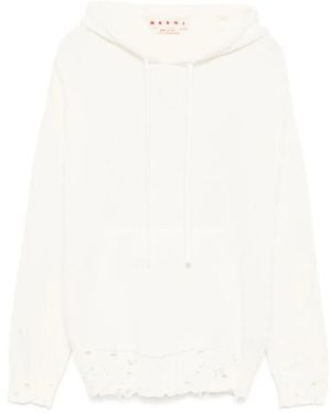 Marni Cremefarbener Pullover Aus Weichem Stoff - Weiß
