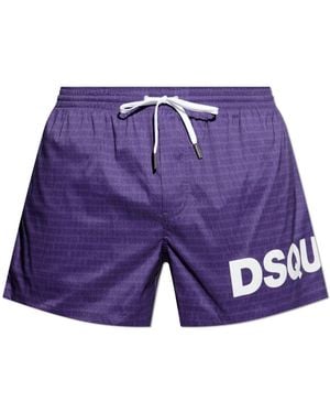 DSquared² Badehose Mit Monogramm - Blau