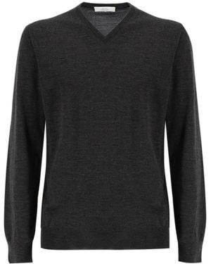 Mauro Ottaviani V-Ausschnitt Wollpullover Für Verschiedene Anlässe - Schwarz