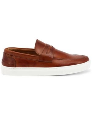 DUCA DI MORRONE Italienische Lederslipper Mit Gummisohle - Braun