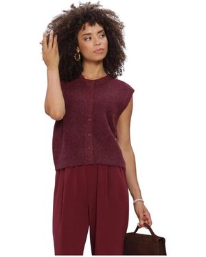 SELECTED Slflulu Sl Button O-Neck Vest - Rood