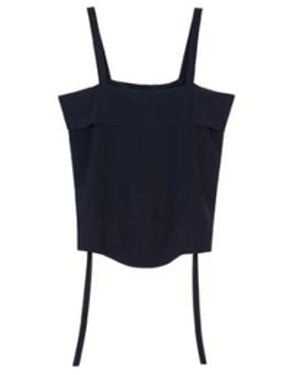 Tela Verstelbare Band Zwarte Cupro Top - Blauw